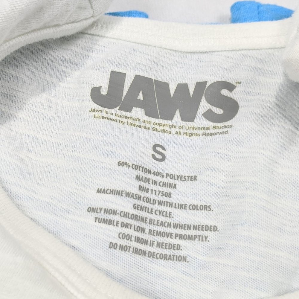 Jaws Movie Blue White Graphic Tank SZ S - Picture 5 of 6